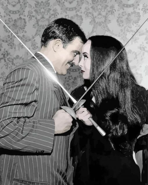 Morticia And Gomez The Addams Family paint by number