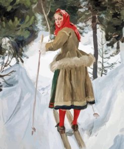 Nordic Skier Woman paint by number