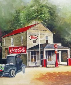 Old Esso Station paint by number