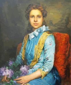 Portrait Of Laura Sauvinet By Malhoa paint by number