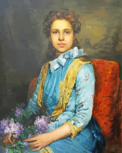 Portrait Of Laura Sauvinet By Malhoa paint by number