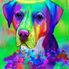Psychedelic Dog Angel paint by number