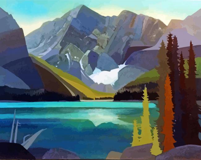 Rawson Lake Alberta Landscape Art paint by number