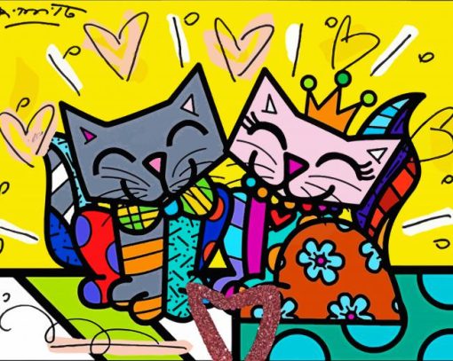 Romero Britto Cats paint by number