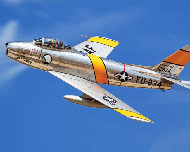 Sabre F86 Jet Fighter paint by number