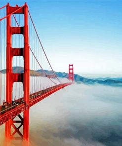 San Francsisco Bridge And Fog paint by number