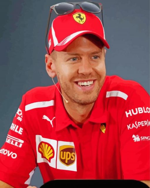 Sebastian Vettel Racing Driver paint by number