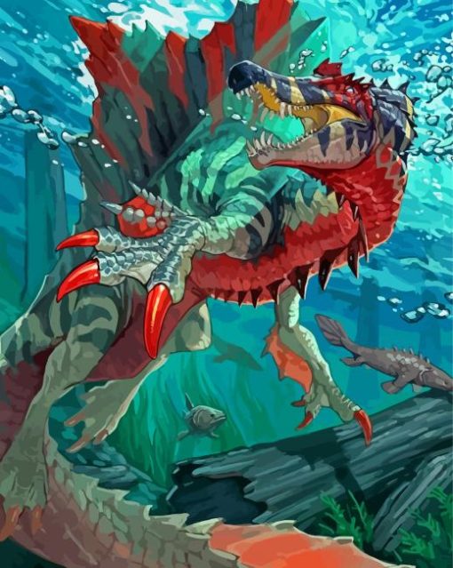 Spinosaurus Underwater Paint by number