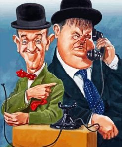 Stan And Ollie Caricature Art paint by number