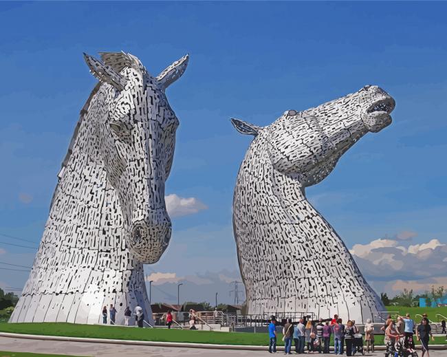 The Kelpies Uk paint by number