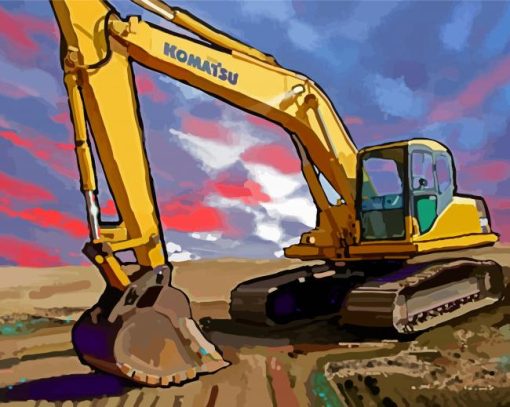 Track Excavator Construction Equipment paint by number