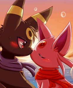 Umbreon And Espeon paint by number