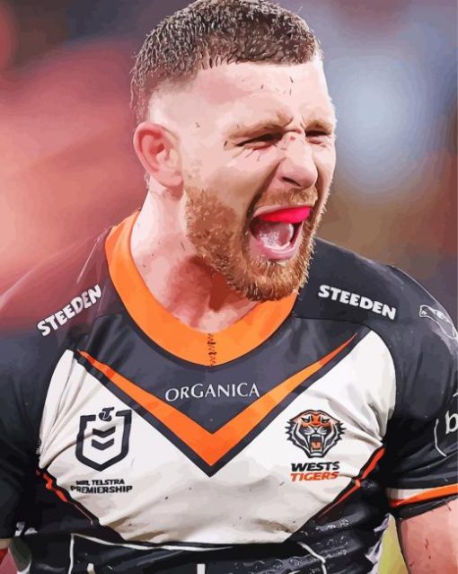 Wests Tigers National Rugby League Player paint by number