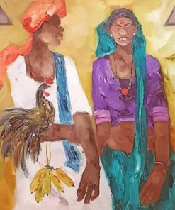 Abstarct Indian Man And Woman paint by number
