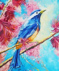 Abstract Blue Bird paint by number