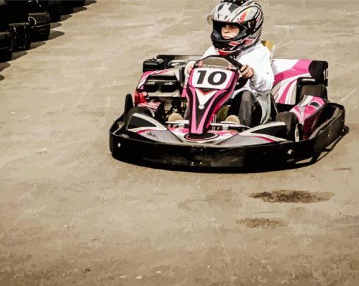 Aesthetic Go Kart paint by number