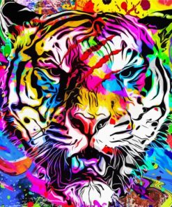 Aesthetic Abstract Tiger paint by number