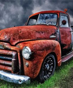 Aesthetic Vintage Rusty Truck paint by number