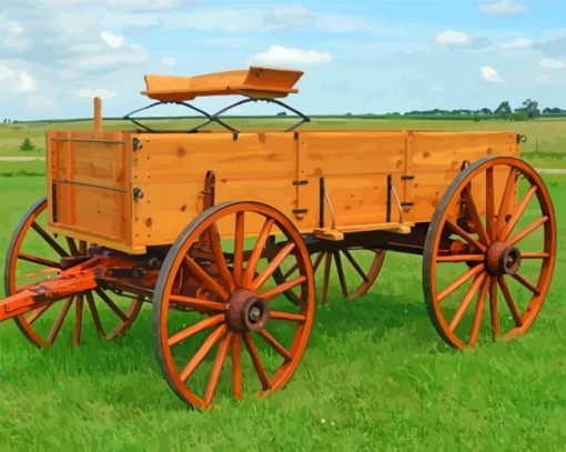 Antique Western Wagon paint by number