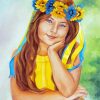 Beautiful Girl In Yellow Dress paint by number