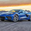Blue Chevy Corvette Stingray paint by number
