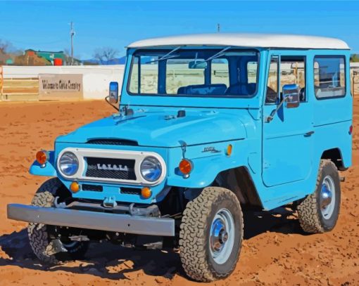 Blue Vintage Land Cruiser paint by number