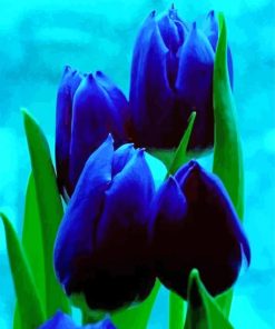 Blue Tulips Flowers paint by number
