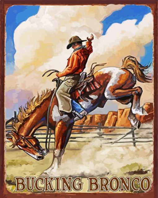 Bucking Bronco Art paint by number