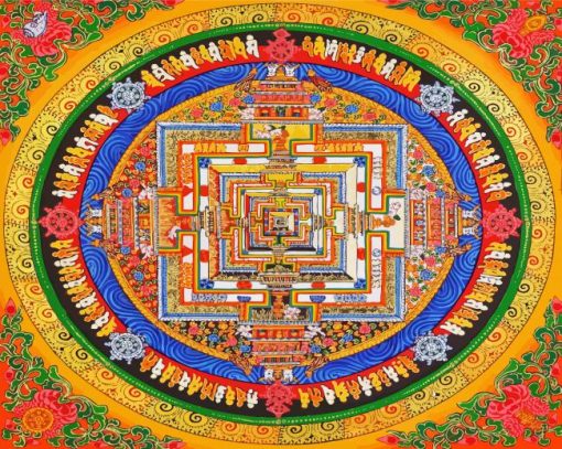 Buddhist Traditional Mandala paint by number