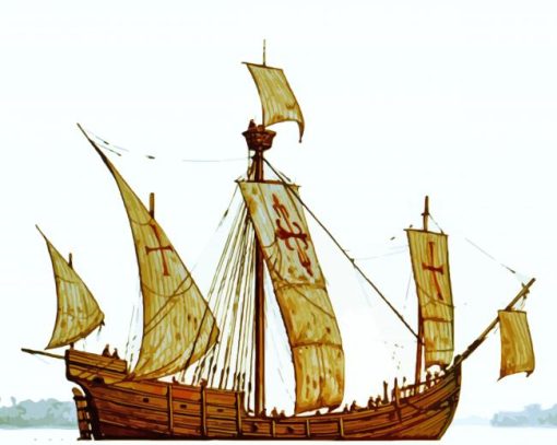 Caravel Ship paint by number
