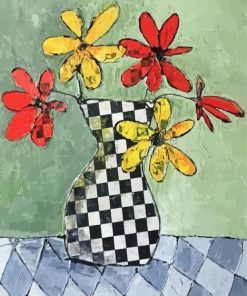 Checkered Vase paint by number