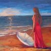 Classy Girl Looking Out To Sea Art paint by number