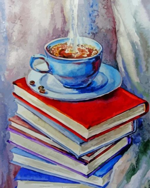 Coffee And Book Art paint by number