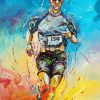 Colorful Man Running paint by number