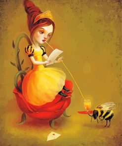 Cool Queen Bee Art Illustration paint by number