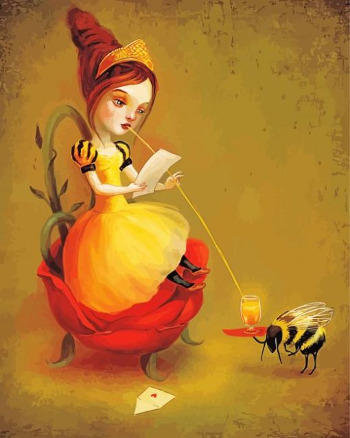 Cool Queen Bee Art Illustration paint by number