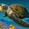 Cool Ridley Sea Turtle Art paint by number