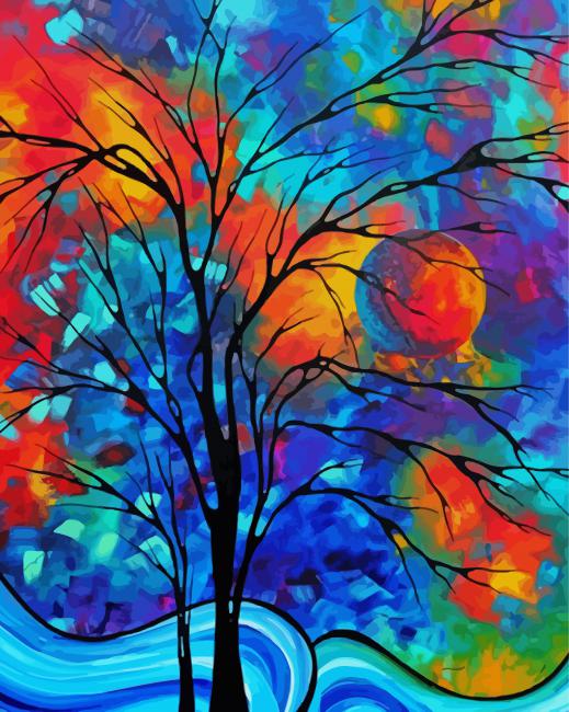 Cool Abstract Tree paint by number