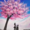 Couple Under Cherry Tree paint by number