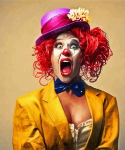 Crazy Female Clown paint by number