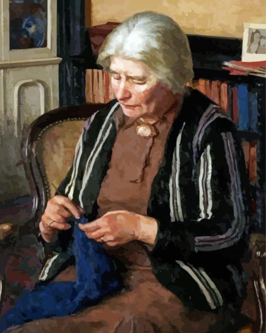 Cute Grandmother paint by number