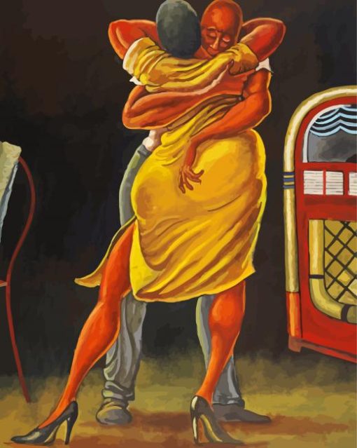 Dancing Couple Ernie Barnes paint by number