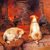 Dogs In Front Of Hearth paint by number