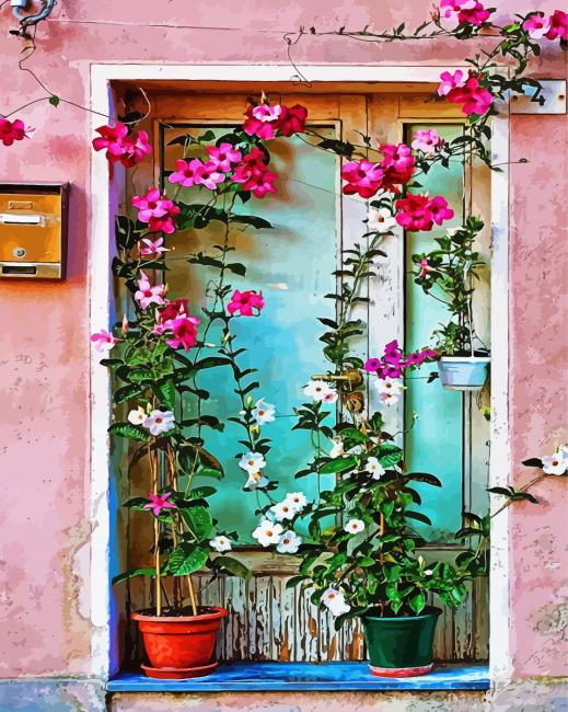 Flower Door paint by number