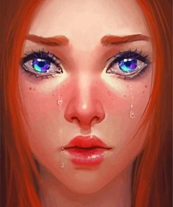 Gorgeous Sad Lady paint by number