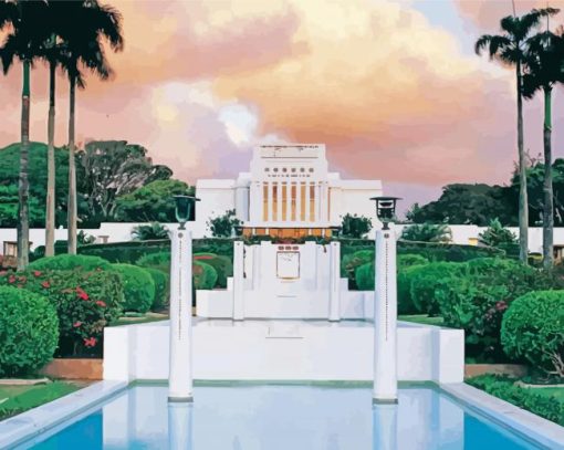 Hawaii Temple paint by number