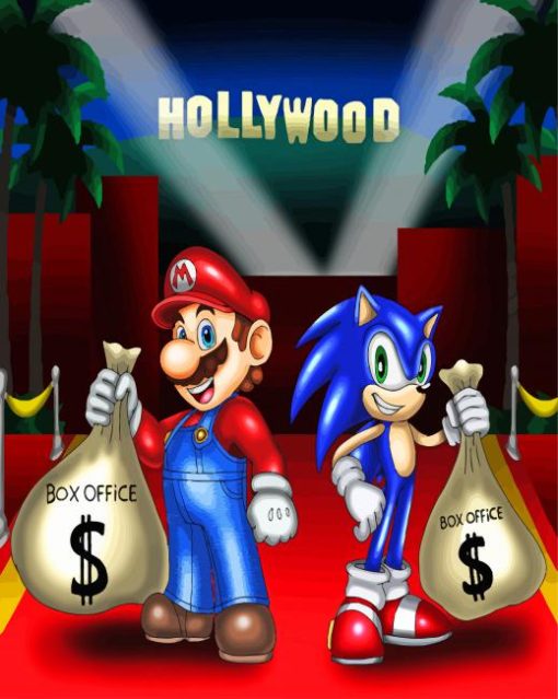 Hollywood Mario And Sonic paint by number