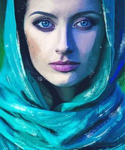 Lady With A Scarf Illustration paint by number