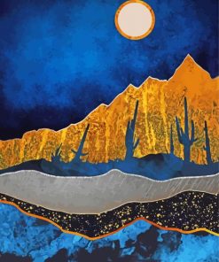 Midnight Moon Desert Art paint by number