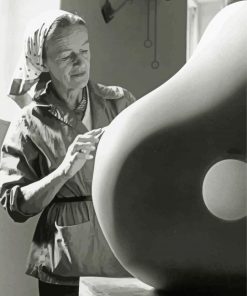 Monochrome Barbara Hepworth paint by number
